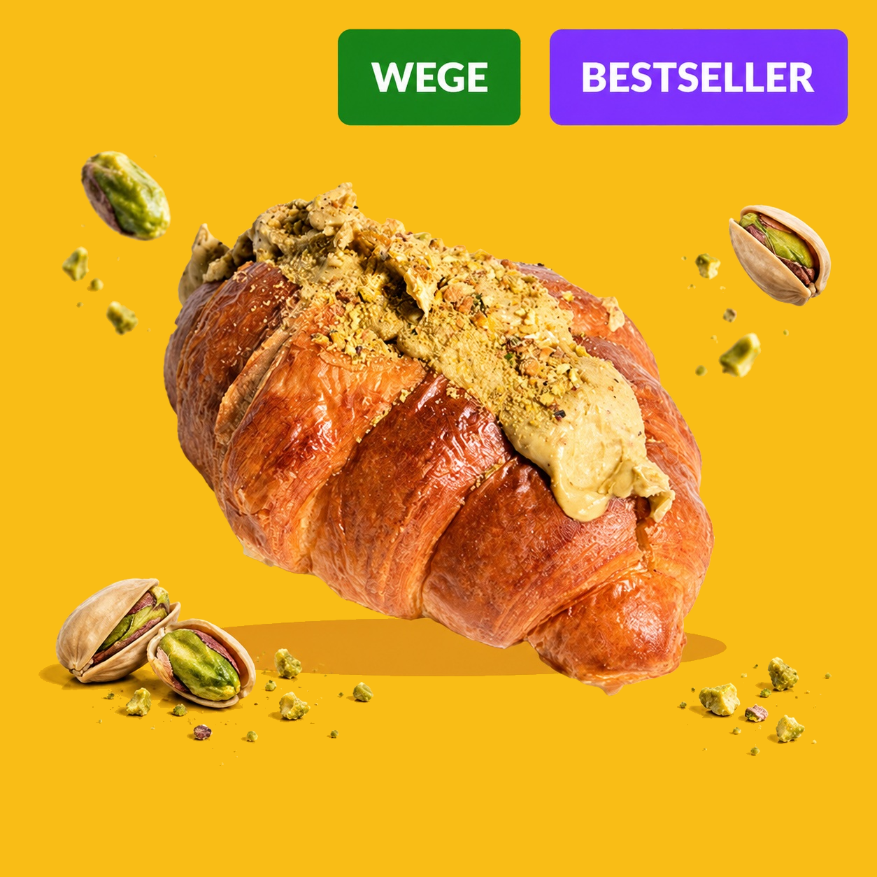 Croissant z kremem pistacjowym