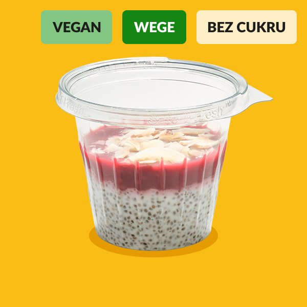 Chia z maliną i kokosem