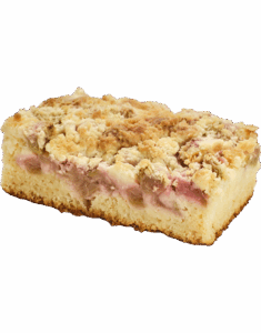 Rabarbar na maślanym biszkopcie z kruszonką