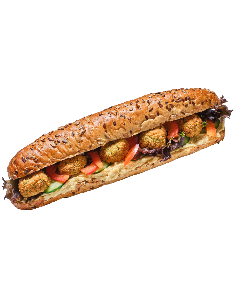 Vege paluch z ziarnami i falafelem