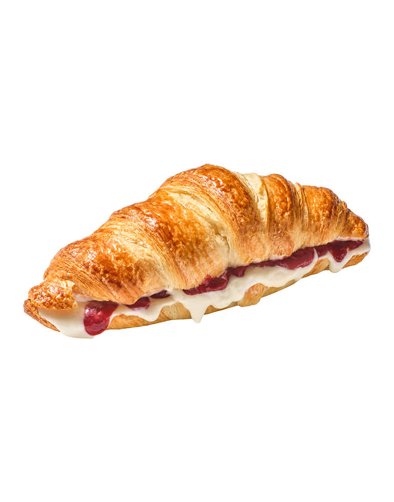 Croissant z kremem kokosowym i konfiturą malinową