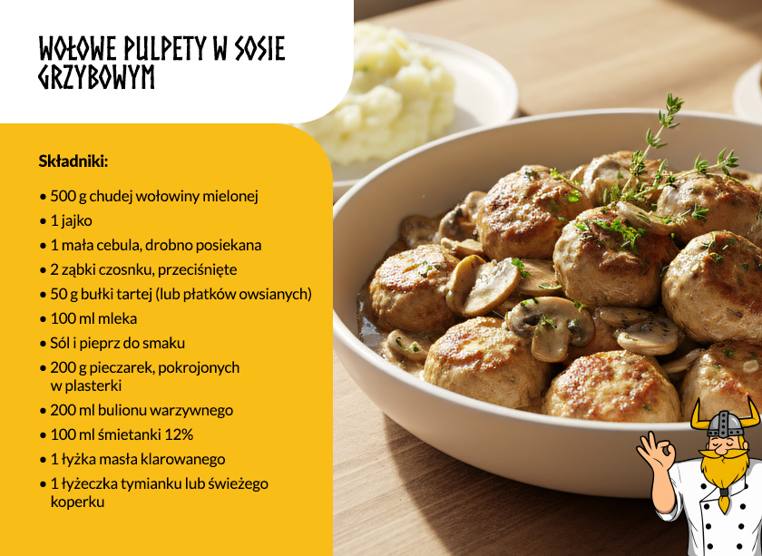 Przepis na wołowe pulpety w sosie grzybowym 1 grafika przepis danie 1b
