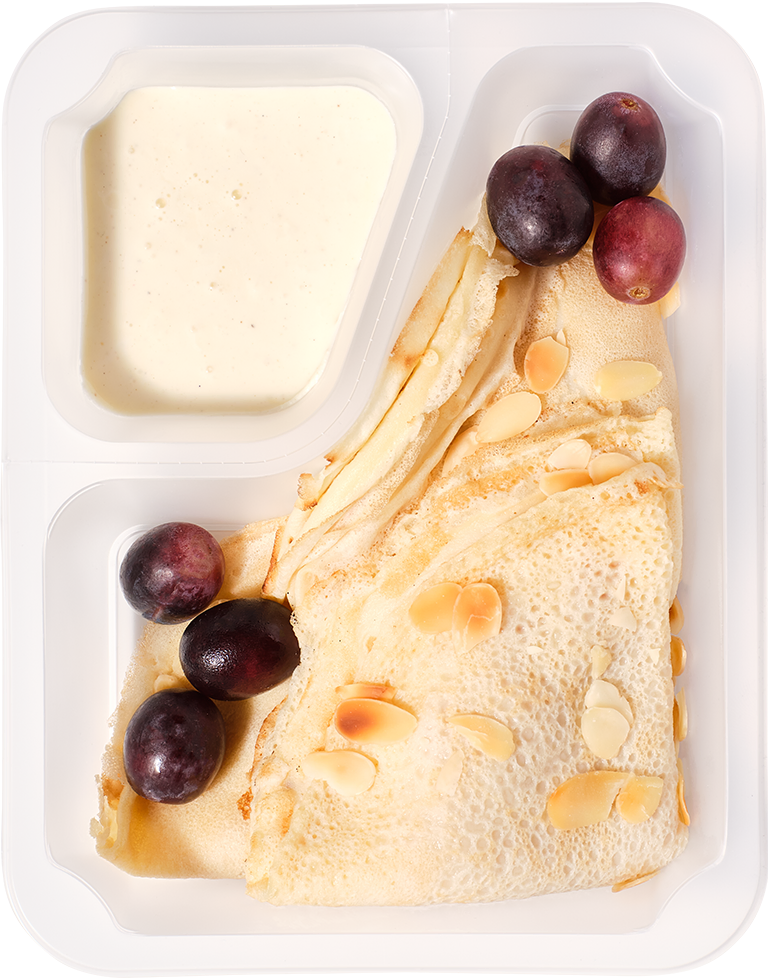 Naleśniki z waniliowym twarożkiem i pieczonymi jabłkami z cynamonem