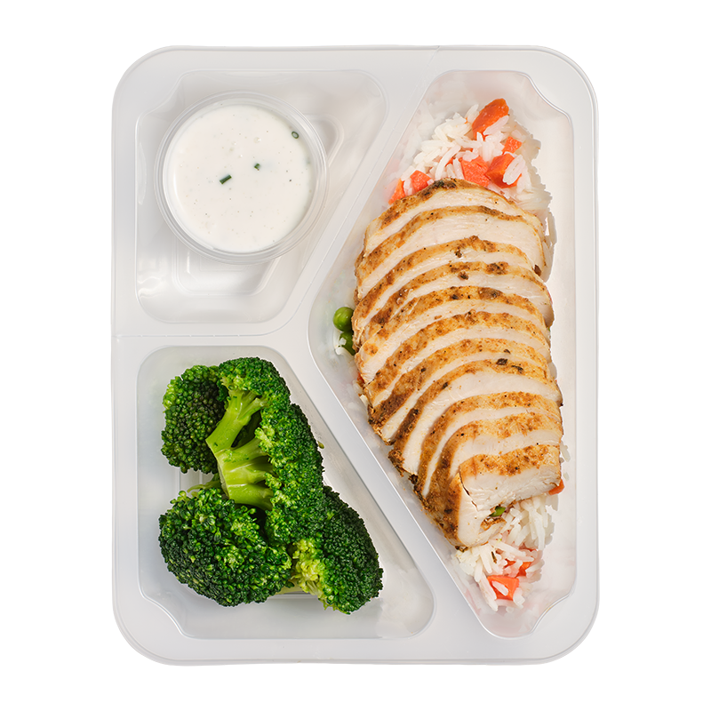 Pierś z kurczaka z ryżem i warzywami