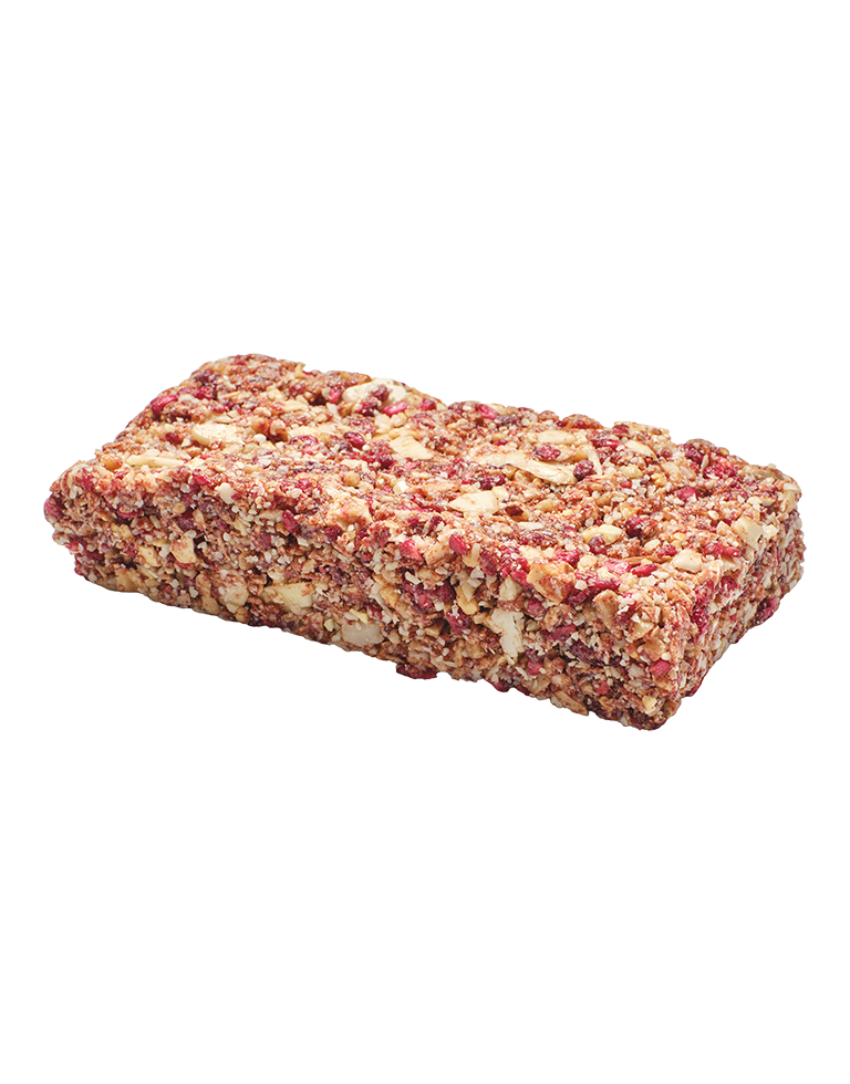 Wegański baton malinowo-migdałowy