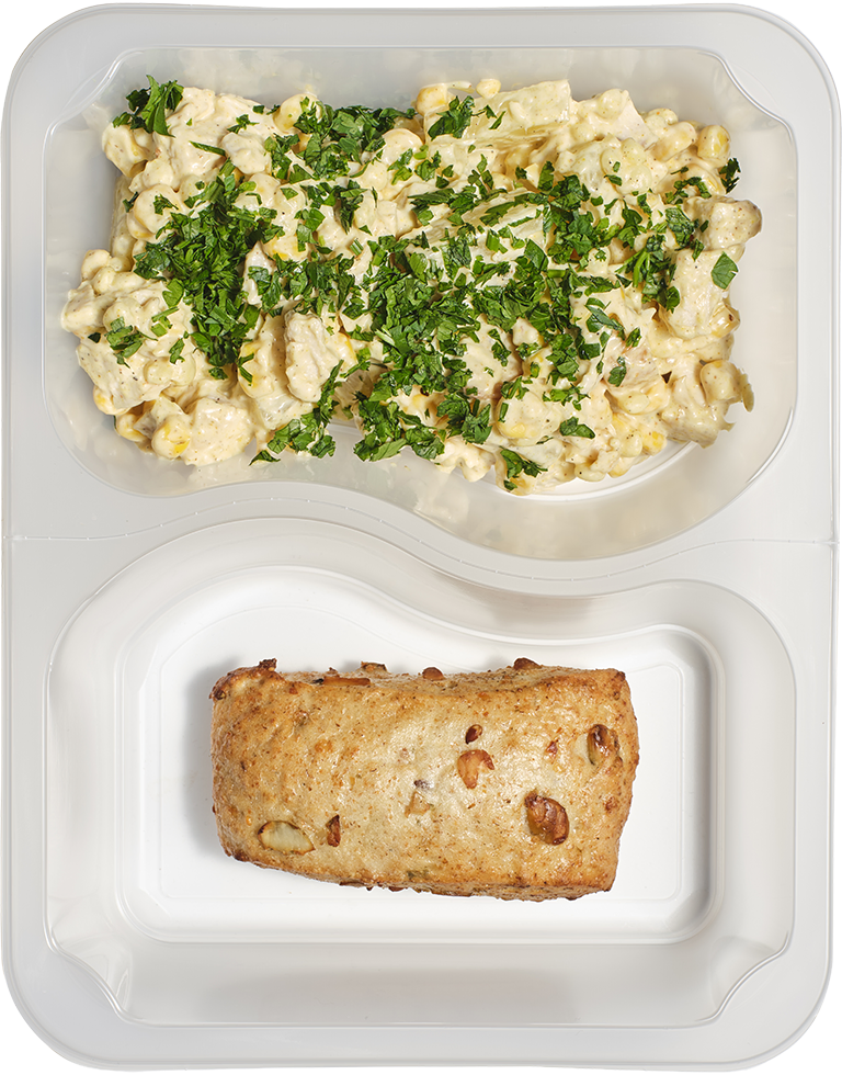 Sałatka hawajska z bułeczką dyniową