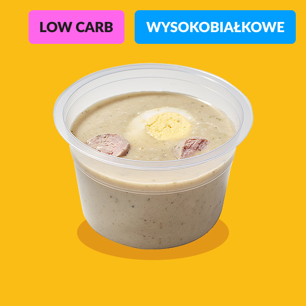 Chrzanowy żurek z białą kiełbasą i jajkiem