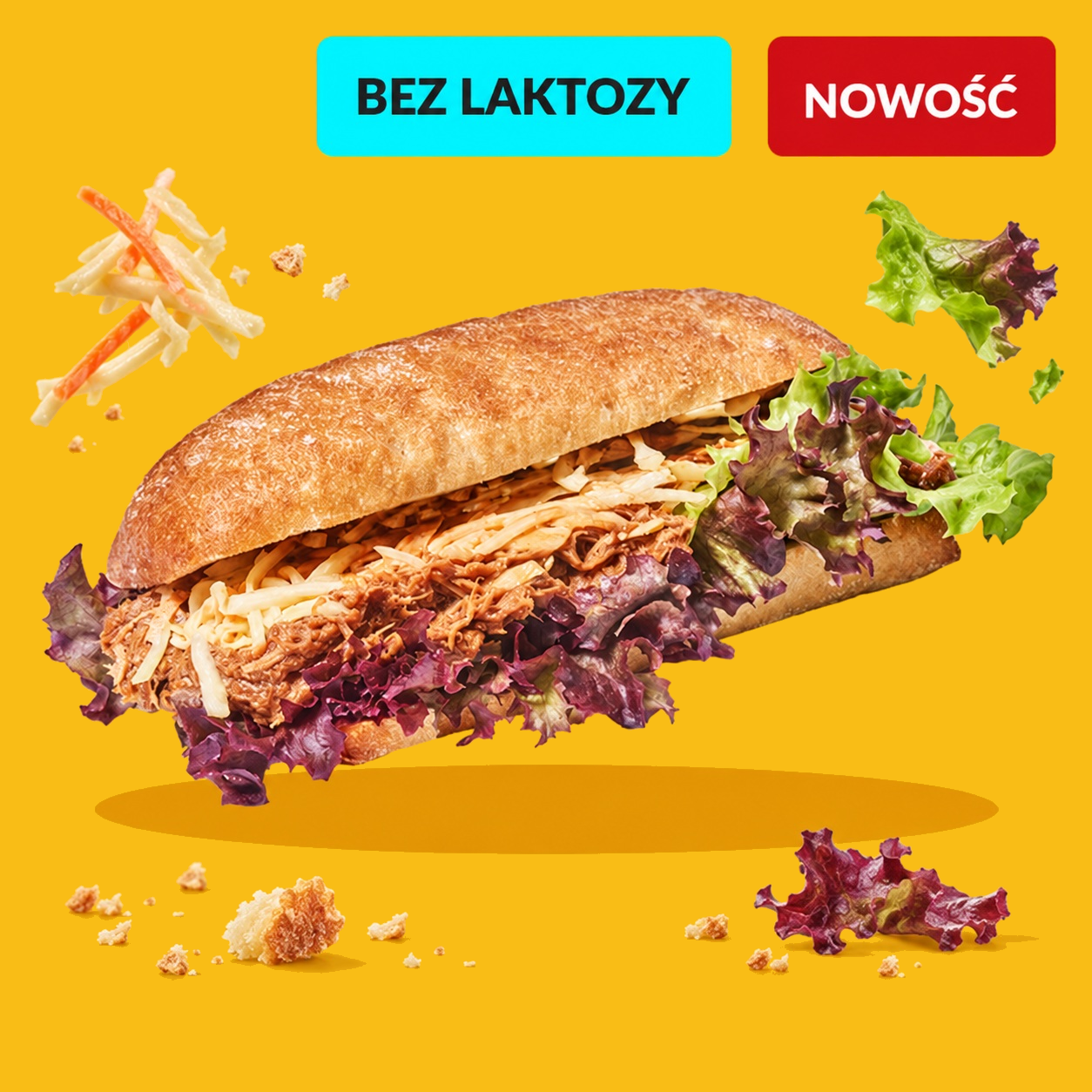 Ciabatta z szarpaną wieprzowiną i colesławem