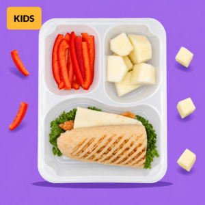 Chick'n nuggets Panini z serem i papryką, melon