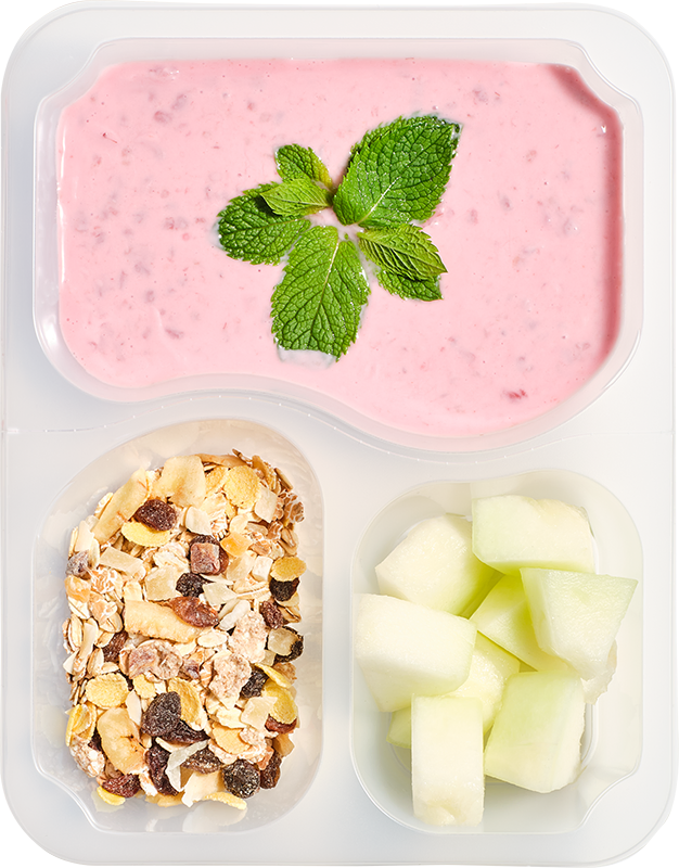 Light - Jogurt malinowy, musli tropikalne, melon kostka